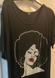 Black shirt dress with bling